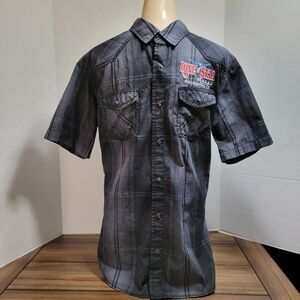 Burnside Pearl Snap SS Shirt Lone Star Rally Galveston Tx - Size Large